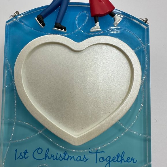 Hallmark Keepsake First Christmas Together Ornament 2010 Photo Holder Heart Skat - Picture 4 of 8